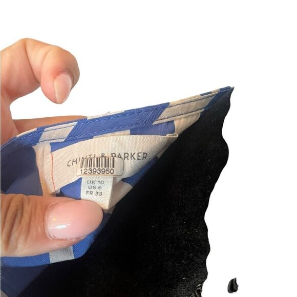 CHINTI & PARKER BLUE & WHITE STRIPED CLASSIC PARASOL DRESS WOMENS SIZE 6 - Picture 12 of 12